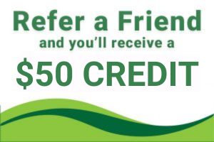 refer a friend and you'll receive a $50 credit